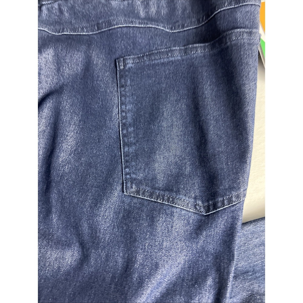 Ruby Rd. Women's Ankle Pants Size 24W Key Items Tencel Frayed Hem Dark Blue B40 - Picture 8 of 16